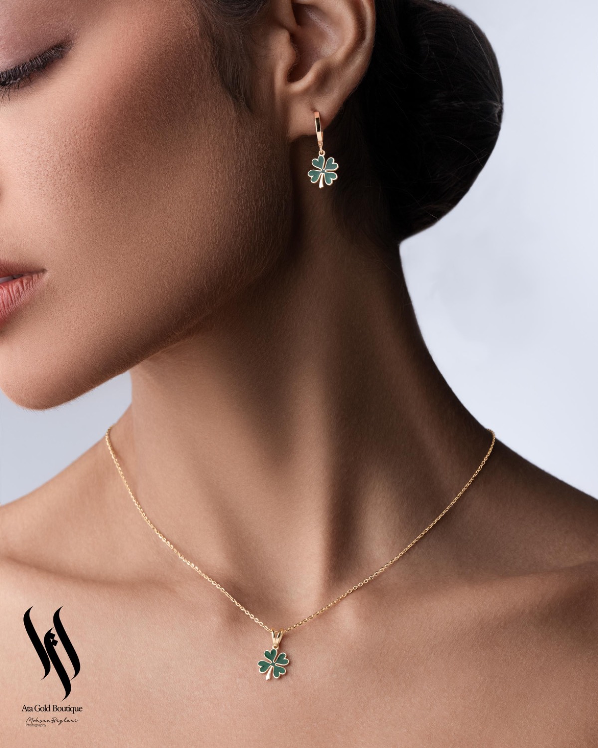 آویز-شبدر-اتا-گلد-بوتیک-